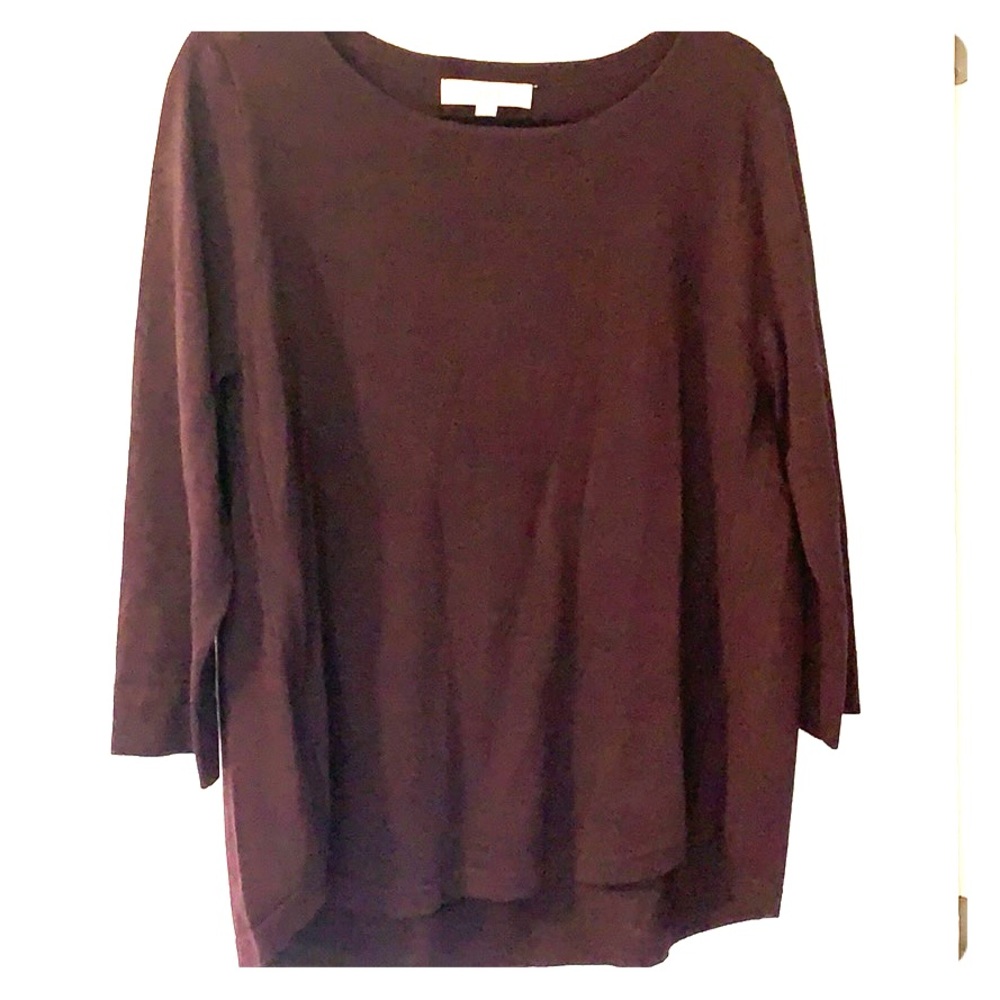 Loft lightweight wool blend sweater - deep wine Lg